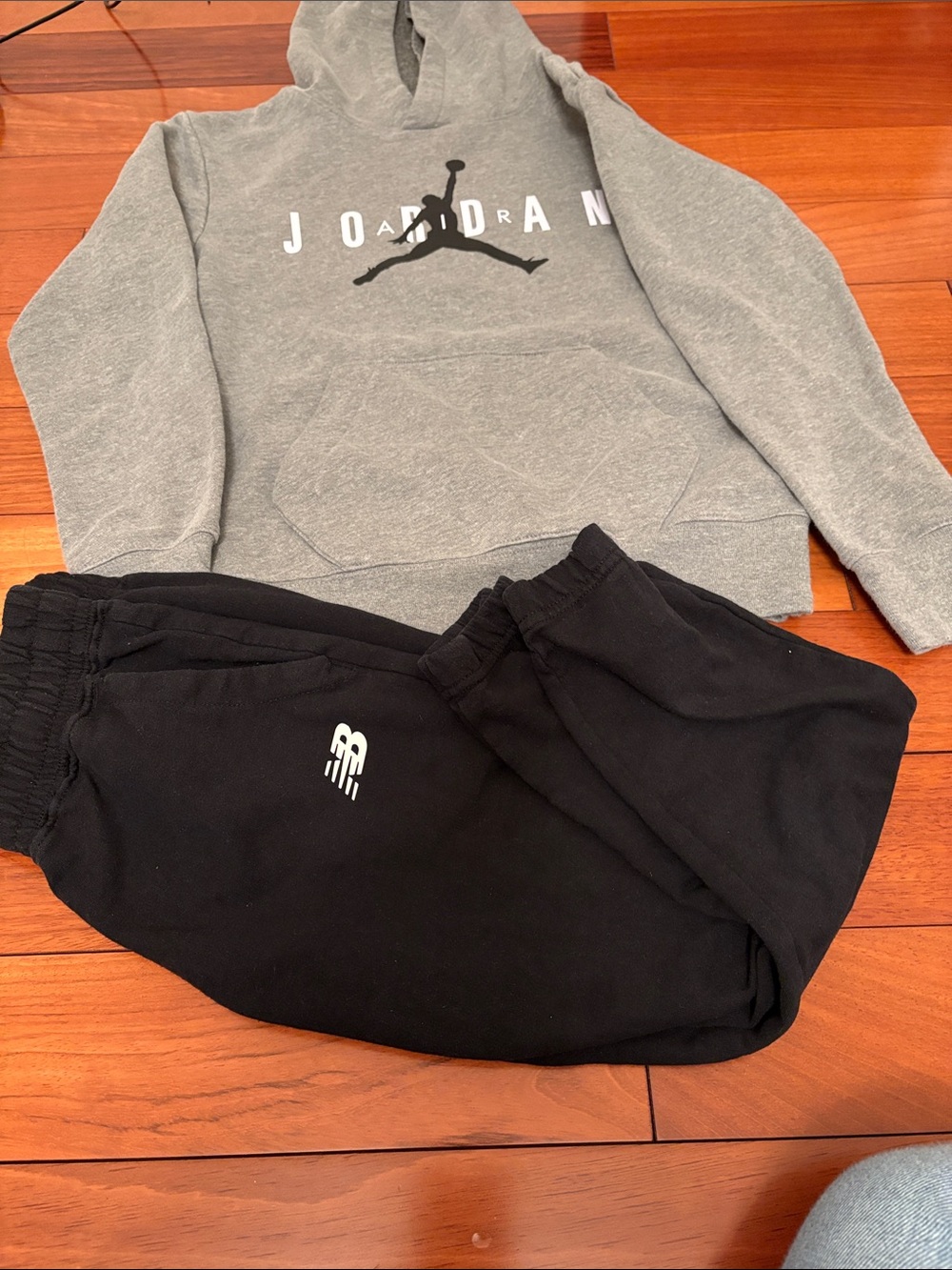 Jordan Kids Gray and Black Sweatpants